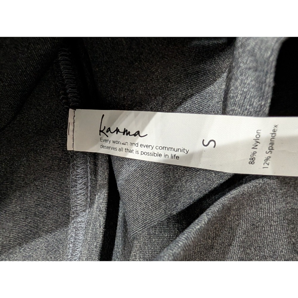 KARMA San Suu Ruffle Small Zip Jacket Dark Gray‎ Workout SWEATSHIRT NEW NWT - Picture 4 of 11